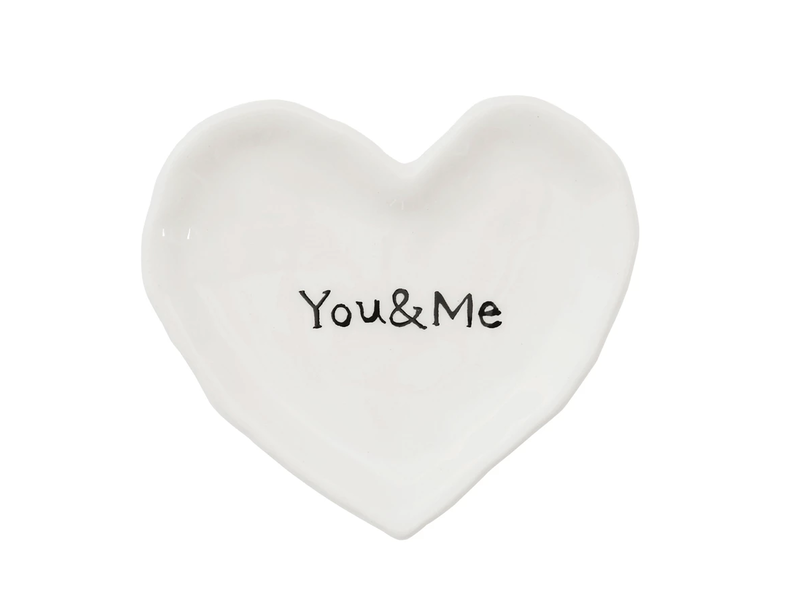 Creative Co-OP You and Me Ceramic Heart Dish