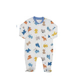 Mayoral White Onesie with Puppies 4-6 Month (Style 2 Malibu Blue)