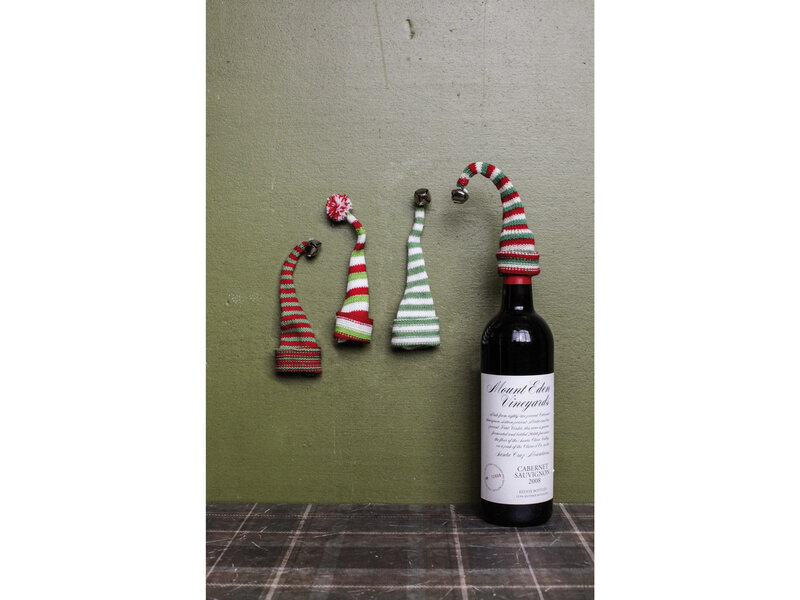 Creative Co-OP Knit Hat Bottle Topper, four assorted options