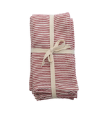 Creative Co-OP Cotton Napkins with Red & White Stripes, Set of 4