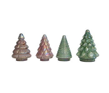 Embossed Mercury Glass Tree, 3 Styles, 4 Iridescent Colors