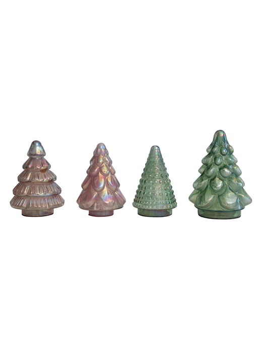 Embossed Mercury Glass Tree, 3 Styles, 4 Iridescent Colors