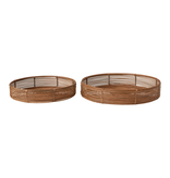 Creative Co-OP Hand-Woven Rattan Trays, Medium