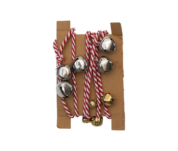 Metal Bell Garland w/ Red & White Cord