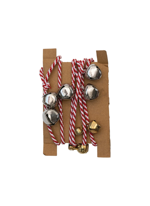 Metal Bell Garland w/ Red & White Cord