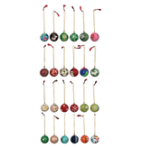 Creative Co-OP 1" Round Hand-Painted Paper Mache Ball Ornaments, 24 assorted stlyes
