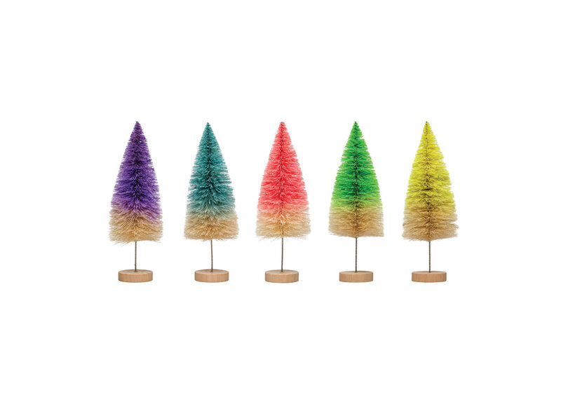 Creative Co-OP 3-1/4"x 9"H Sisal Bottle Brush Tree, Ombre