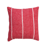 Creative Co-OP 20" Square Brushed Cotton Flannel Pillow w/ Stripes, Red & White