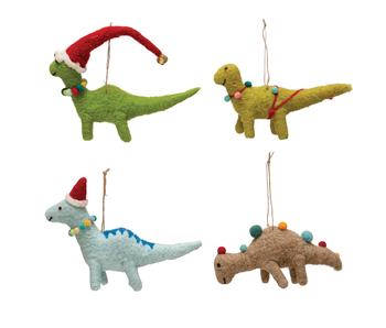 5"H Wool Felt Dinosaur Ornament