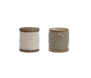 20 Yard Cotton Cord on Wood Spool w/ Iridescent Tinsel
