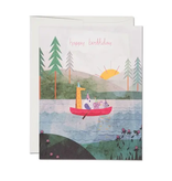 Red Cap Cards Four Canoe Birthday Greeting Card