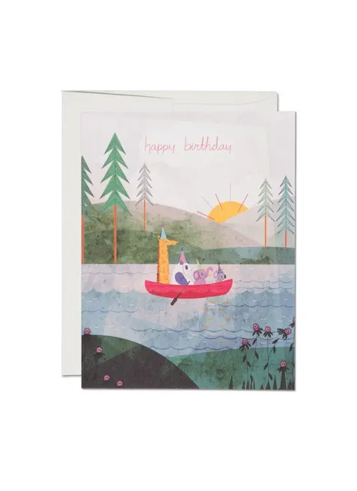 Four Canoe Birthday Greeting Card