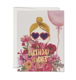Red Cap Cards Heart Shaped Glasses Card