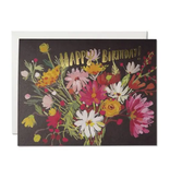 Red Cap Cards Vintage Happy Birthday Bouquet Card
