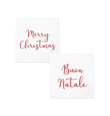 Vietri Incorporated Papersoft Napkins Merry Christmas/Buon Natale Cocktail Napkins