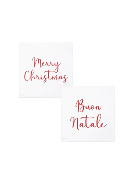 Papersoft Napkins Merry Christmas/Buon Natale Cocktail Napkins