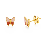 Amano Studio Spring Butterfly Stud Earrings Pink and Orange