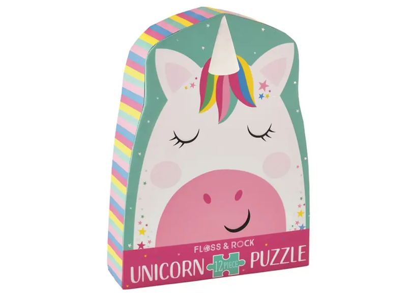 Floss and Rock Rainbow Unicorn 12pc Shaped Jigsaw Puzzle