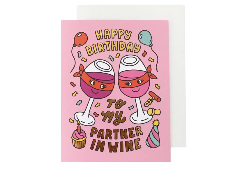 The Social Type Partner in Wine Birthday Card