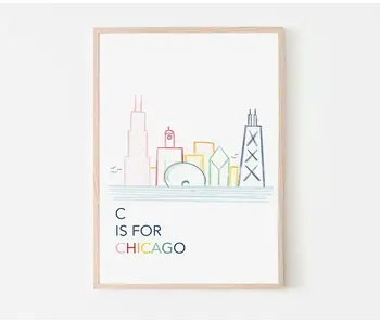 16x20 C is For Chicago Print