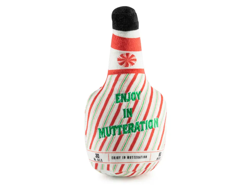 Haute Diggity Dog Puppermint Schnapps Bottle Christmas Dog Toys
