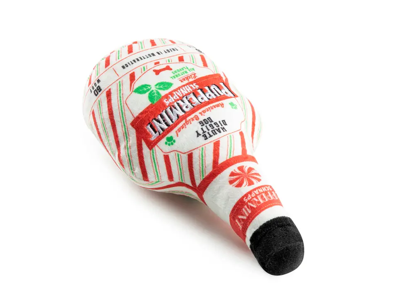 Haute Diggity Dog Puppermint Schnapps Bottle Christmas Dog Toys