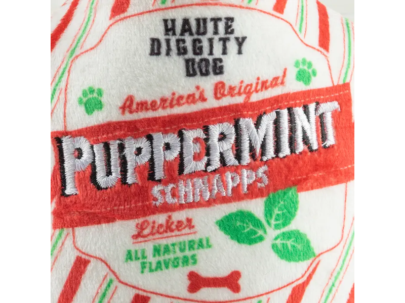 Haute Diggity Dog Puppermint Schnapps Bottle Christmas Dog Toys