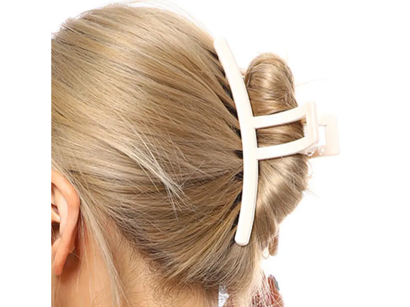 Tiepology Ivory Matte Ader Hair Claw Clip