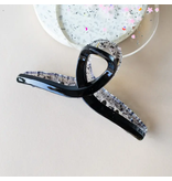 Tiepology Glossy Dual French Twist Hair Clip Black