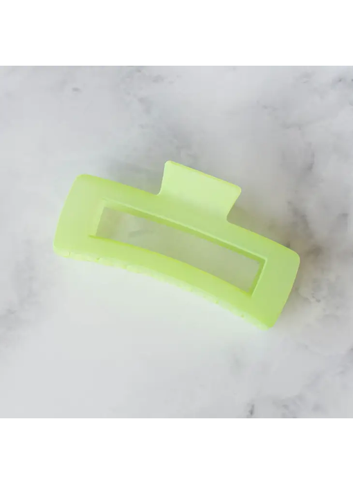 Jumbo 5 Inch Square Hair Clip Ice Lime
