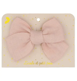 Luciole et Petit Pois Princess big bow hair clip - Pink linen