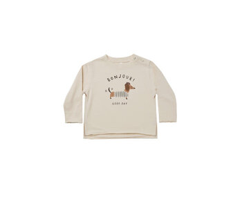 Bonjour Raw Edge Long Sleeve Tee