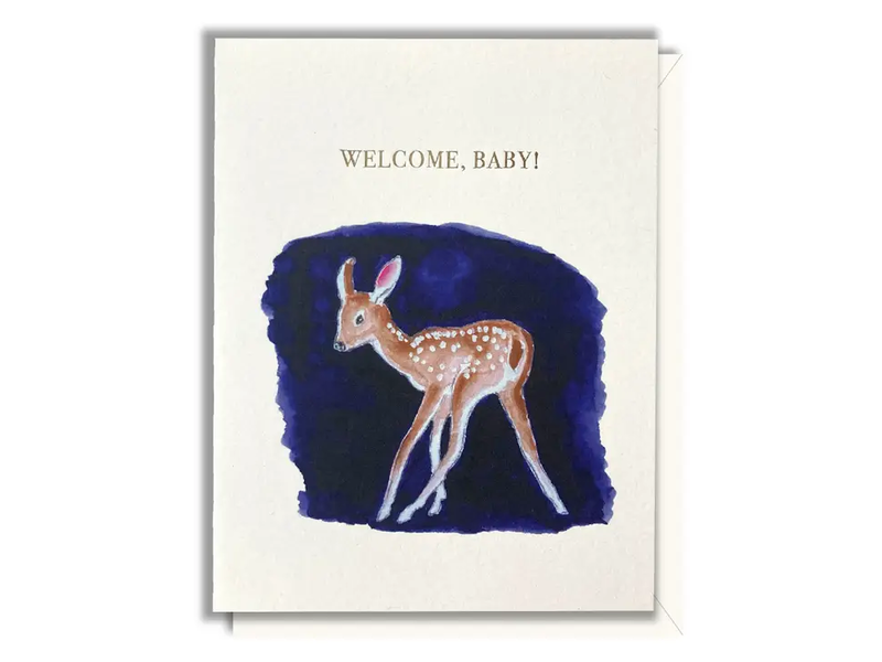 Driscoll Design Fawn Baby Card - Foil Card