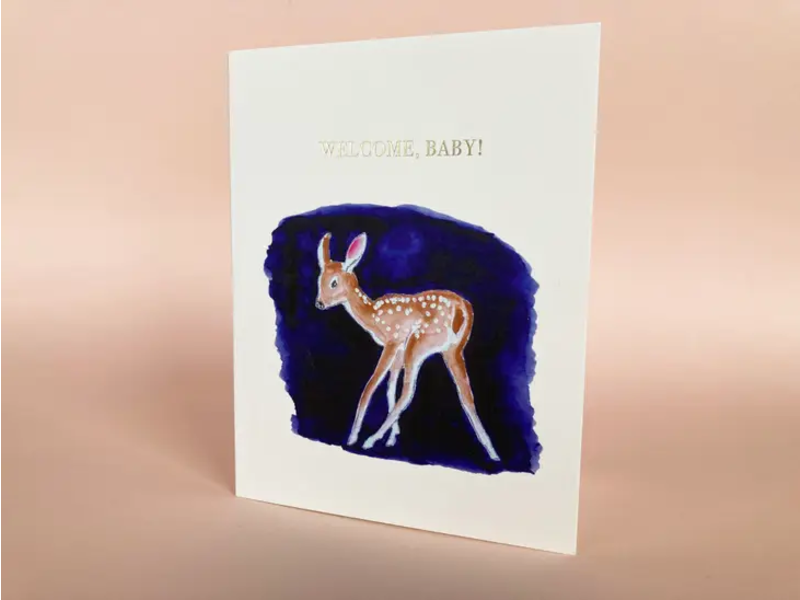Driscoll Design Fawn Baby Card - Foil Card