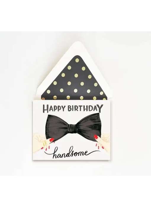 Happy Birthday Handsome Bow Tie Greeting Card