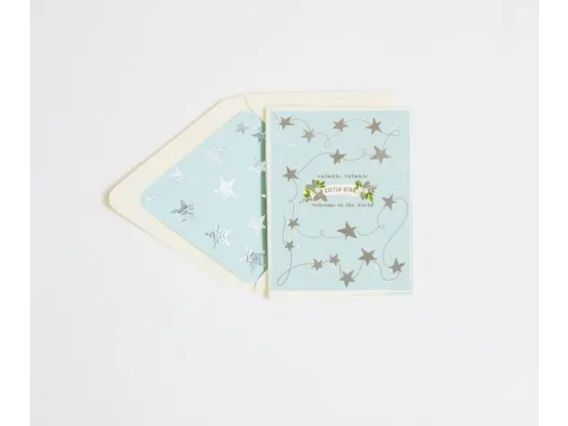 The First Snow Twinkle Twinkle Little Star Blue Baby Greeting Card