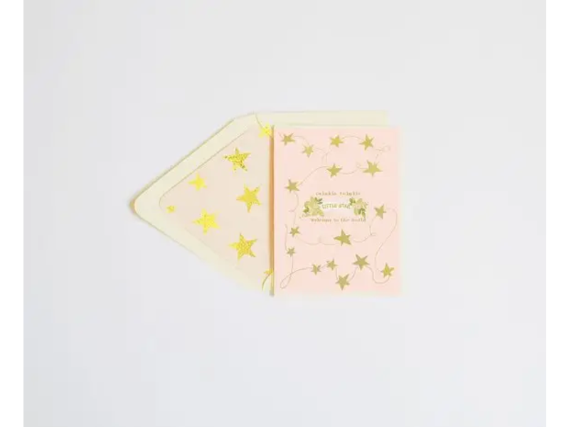The First Snow Twinkle Twinkle Little Star Blush Baby Greeting Card