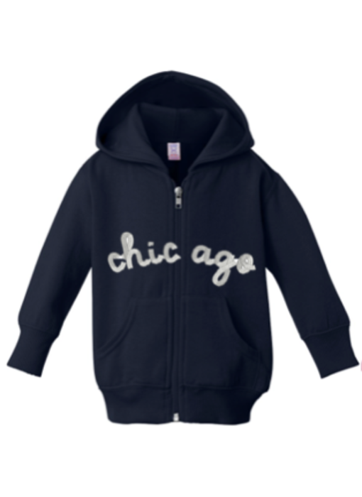 Navy hoodie w/ "Chicago" white thread
