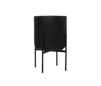 Metal Planter with Stand, Black