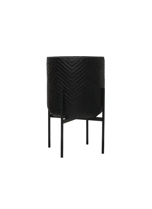 Metal Planter with Stand, Black