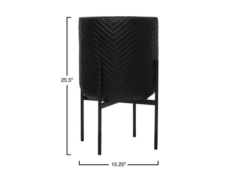 Bloomingville Metal Planter with Stand, Black