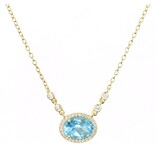 Kamaria Aura Swiss Blue Topaz Gemstone Necklace