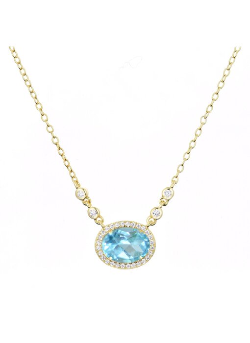 Aura Swiss Blue Topaz Gemstone Necklace