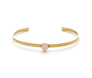 6mm Round Stone Cuff Rose Quartz