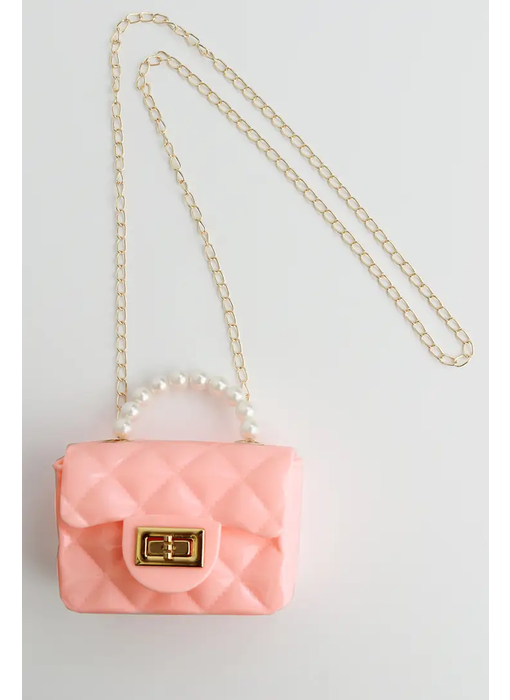 Pearl Handle Jelly Purse Pink