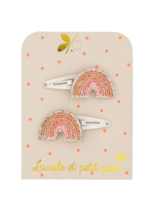 Pink Rainbow Hair Clips