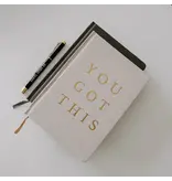 Sweet Water Decor You Got This - Tan and Gold Foil Fabric Journal