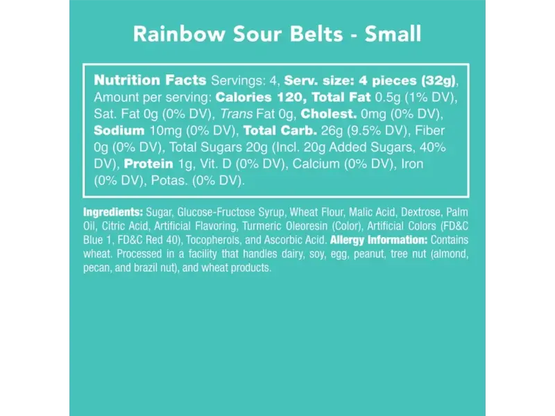 candy club Rainbow Sour Belt Candies