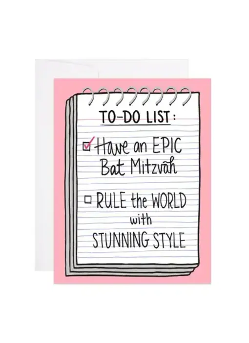 Bat Mitzvah To-Do List Card