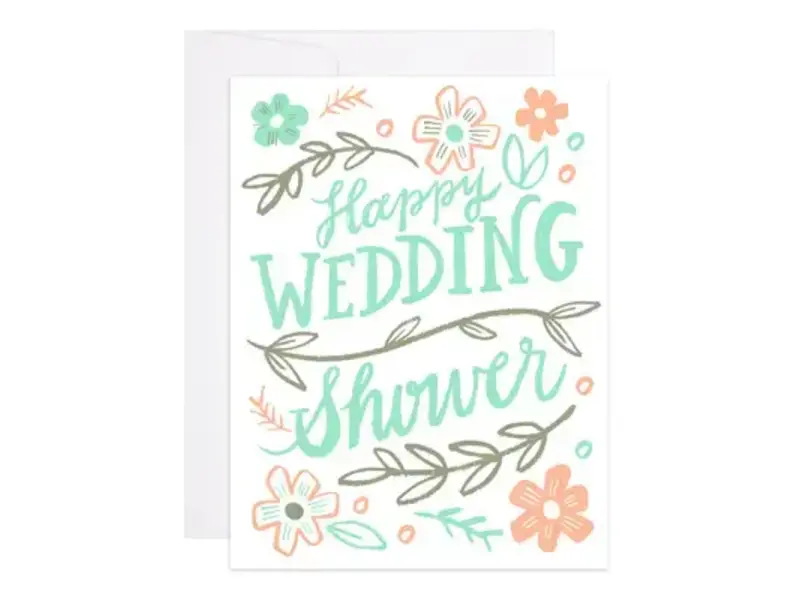 9th Letter Press Happy Wedding Shower Card